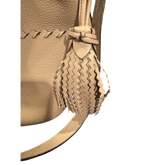 Coach Lora Leather Bucket Bag with Whipstitch Detail in the color light taupe - Picture 2 of 9